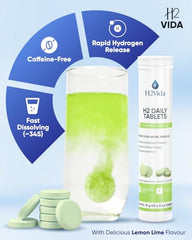 Front view of H2Vida Lemon Lime 20-tablet package