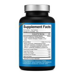 Vegetarian digestive enzyme formula with prebiotic fiber