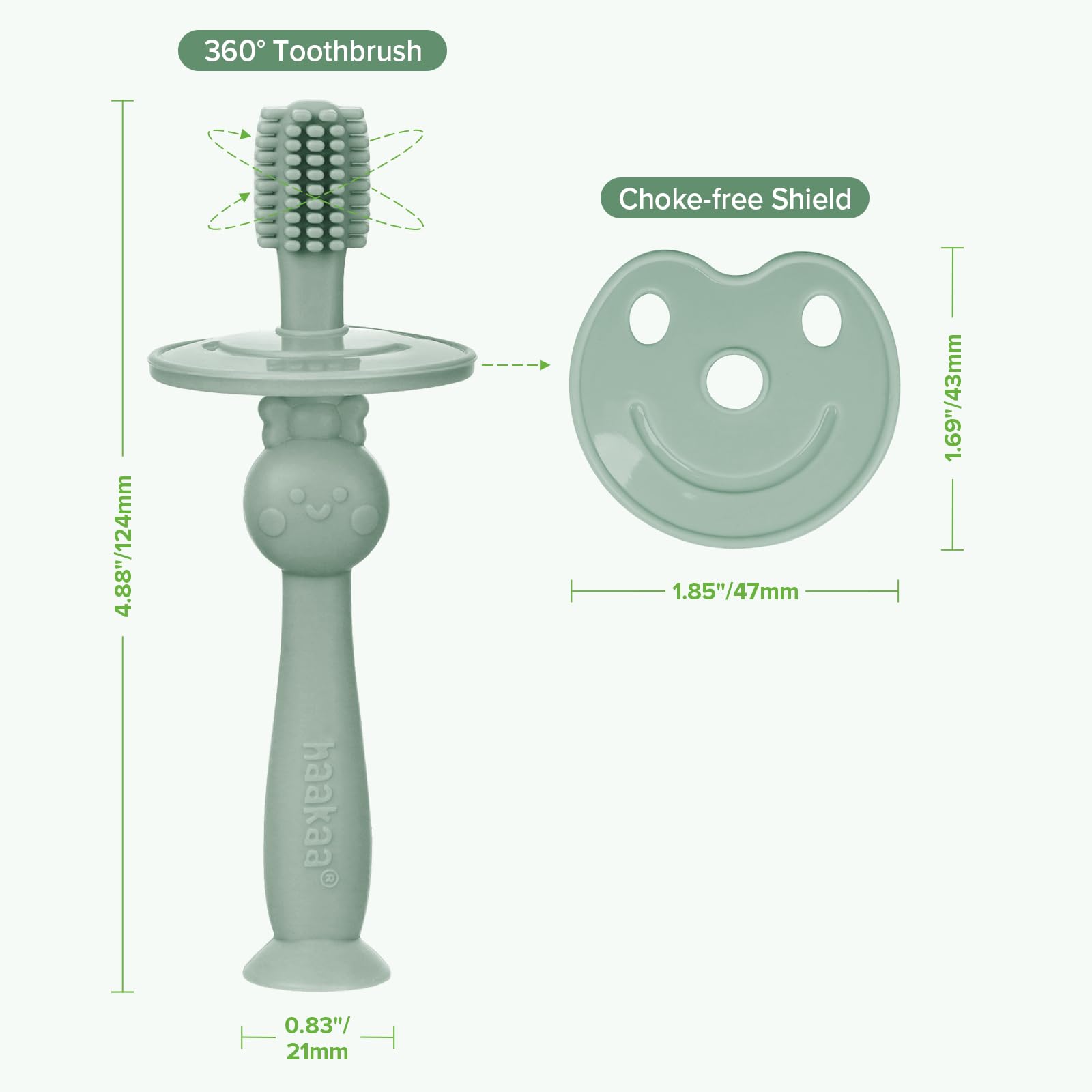 Detail shot of food-grade silicone material and pea green color