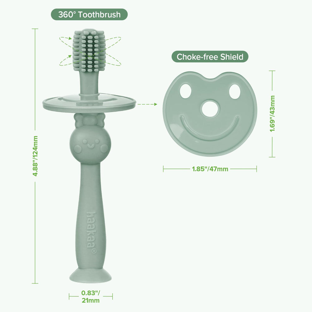 Detail shot of food-grade silicone material and pea green color