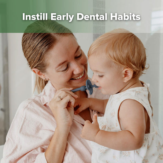 360° bristle surround design for infant oral cleaning