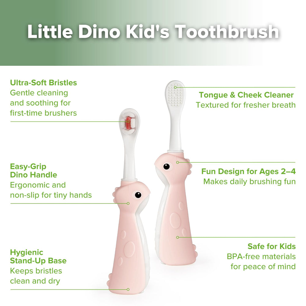Back view with tongue-cleaner feature on Haakaa toothbrush
