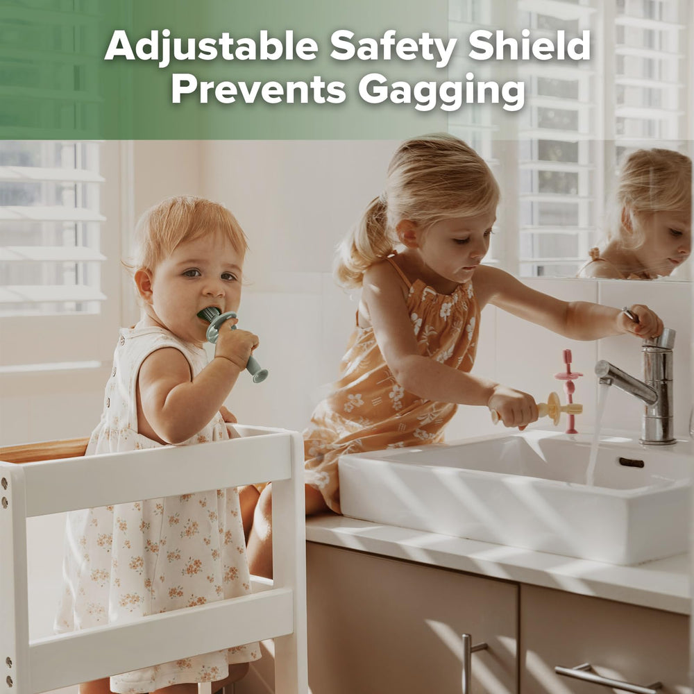 Ergonomic cream-colored handle suitable for tiny hands