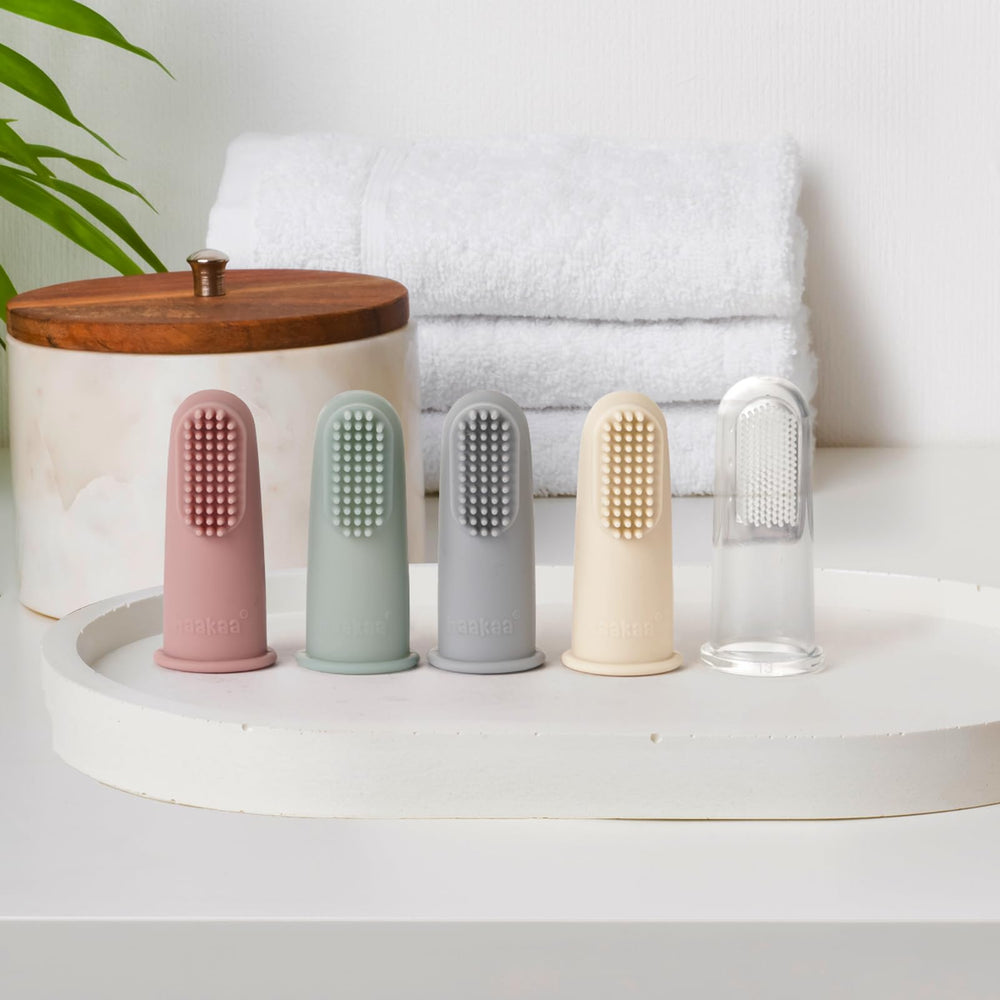 Close-up of soft silicone bristles and gum-friendly design