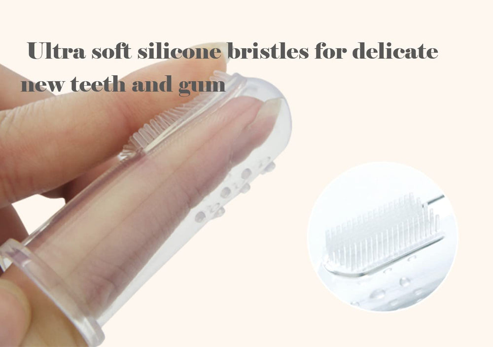 Two sizes finger toothbrush set with storage case