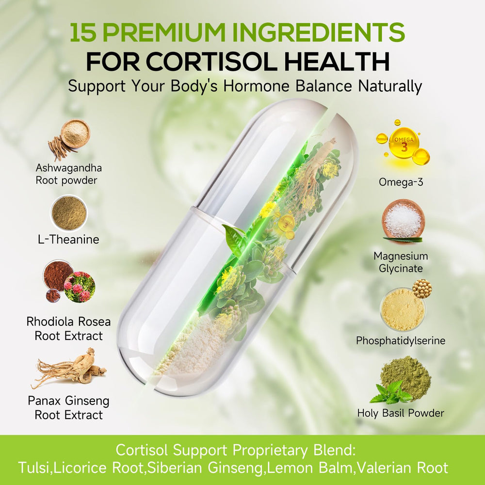 Ashwagandha and Rhodiola adaptogens for cortisol balance