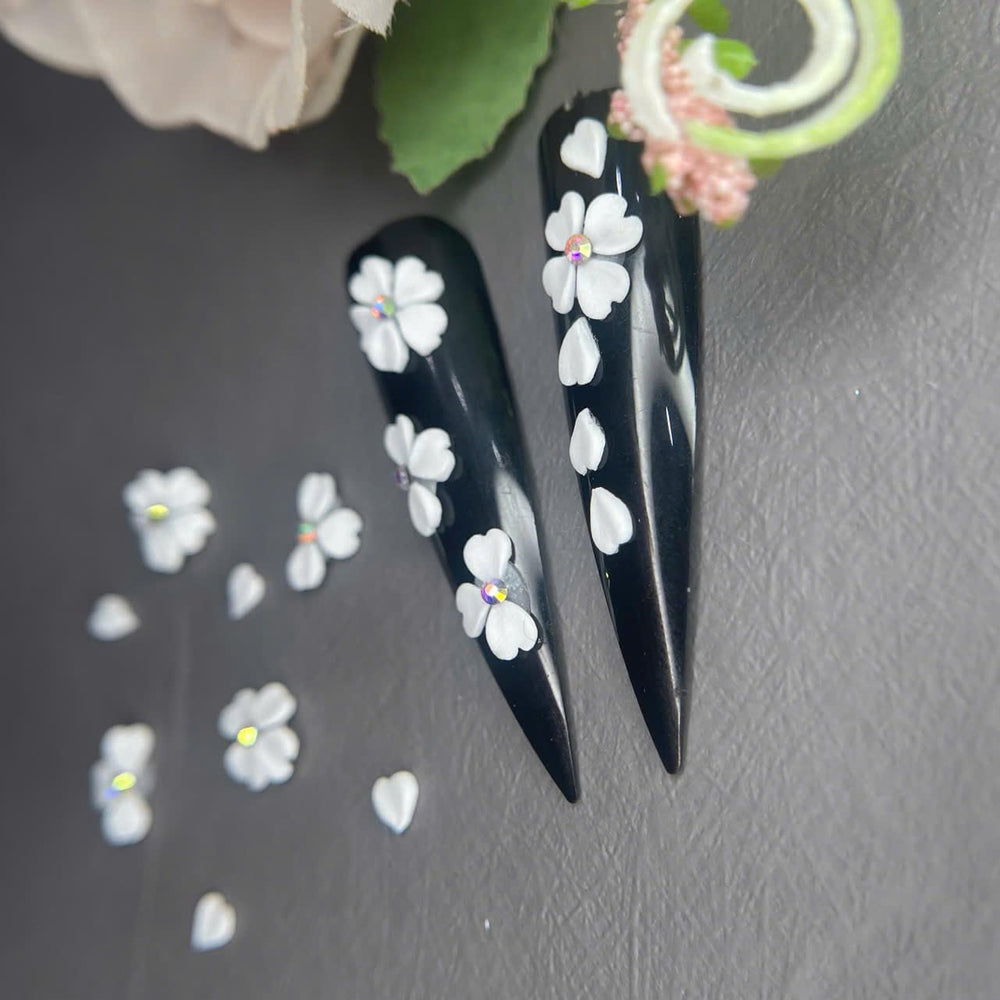 HaFLoNa acrylic powder flower charms add dimensional detail to nails