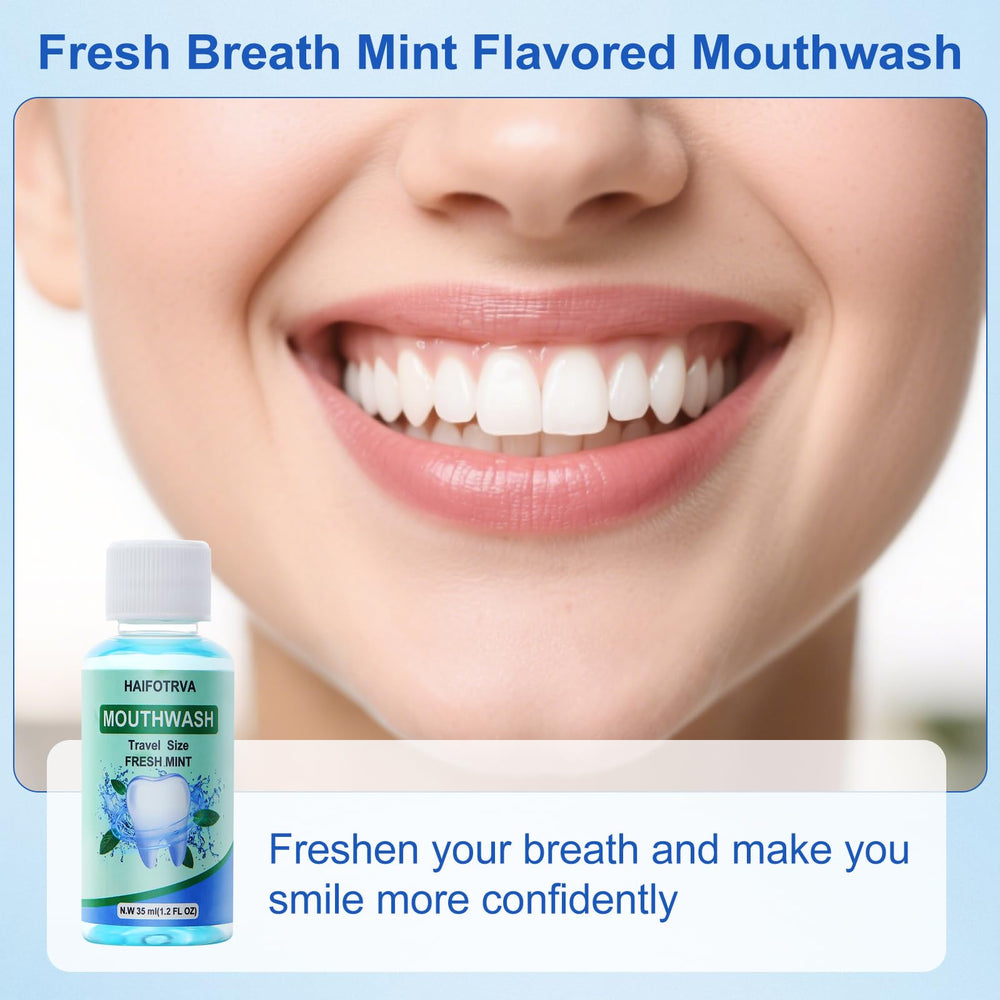 Individually sealed 35ml mini mouthwash bottles for travel