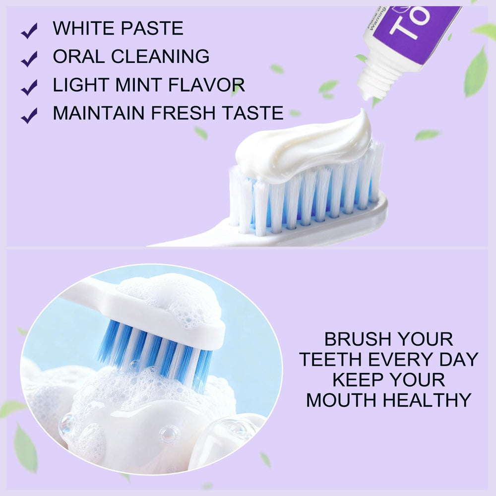 Mint toothpaste tubes with independent packaging for easy distribution