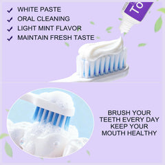 Mint toothpaste tubes with independent packaging for easy distribution