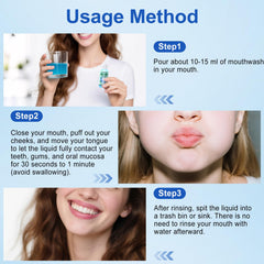 Display of 10-pack mini mouthwash travel bulk bottles