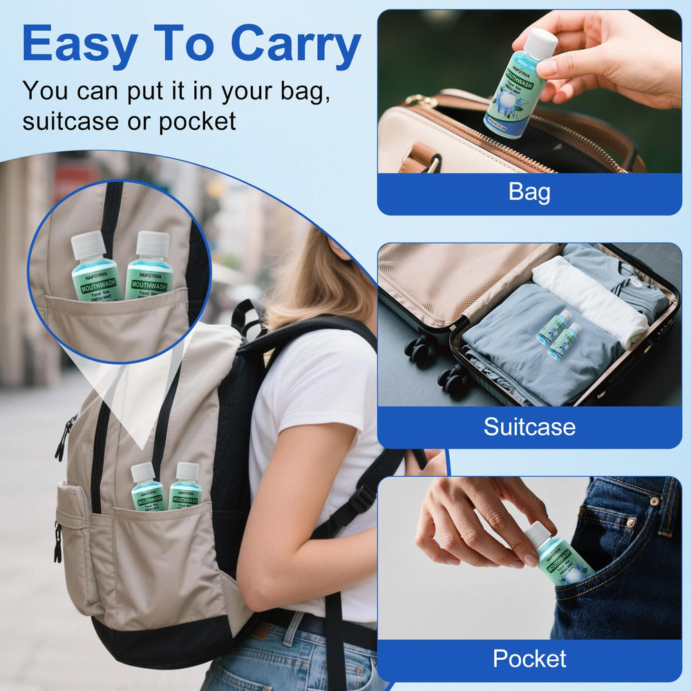 Portable pocket-sized mouthwash bottle for travel