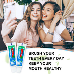 Mint flavor toothpaste label on a tube