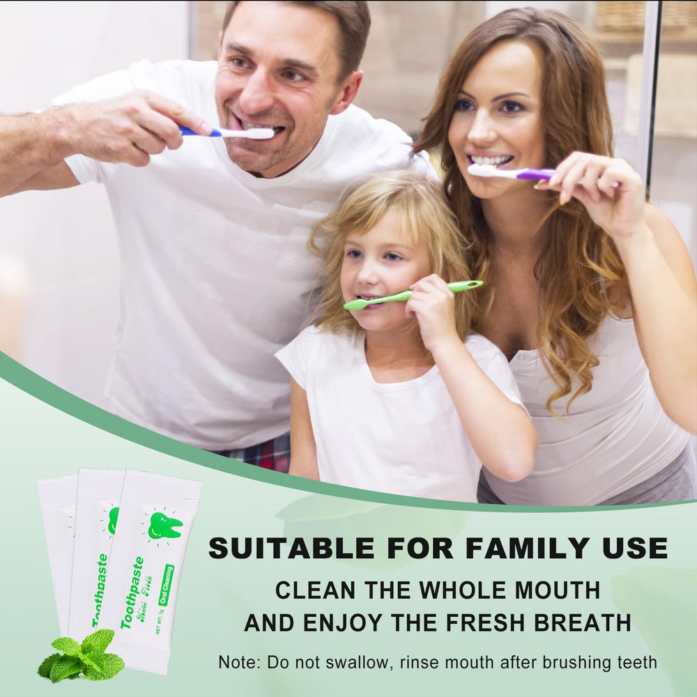 Individually wrapped mini toothpaste 0.105 oz mint flavor