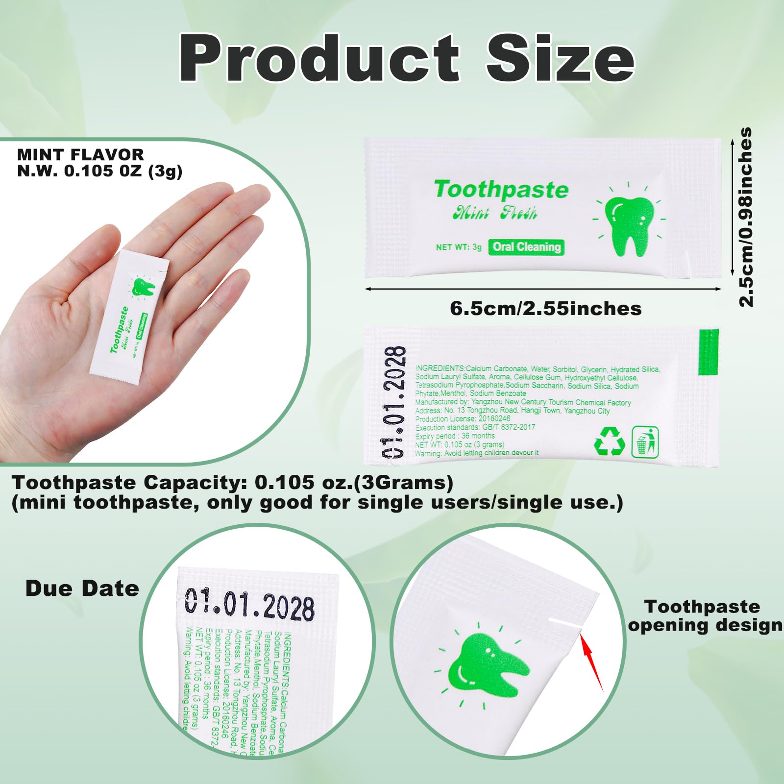 Toothpaste in white kraft paper bag packaging