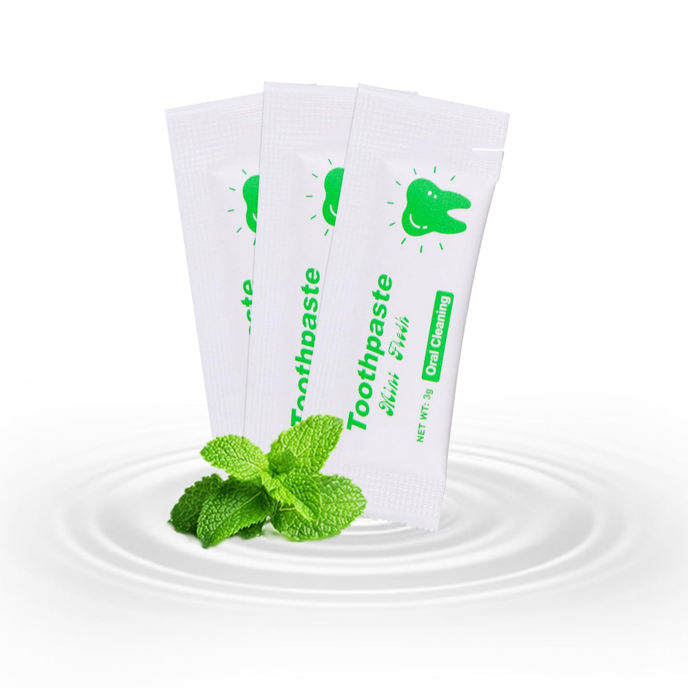 50-pack mini toothpaste in kraft bag, 0.105 oz each