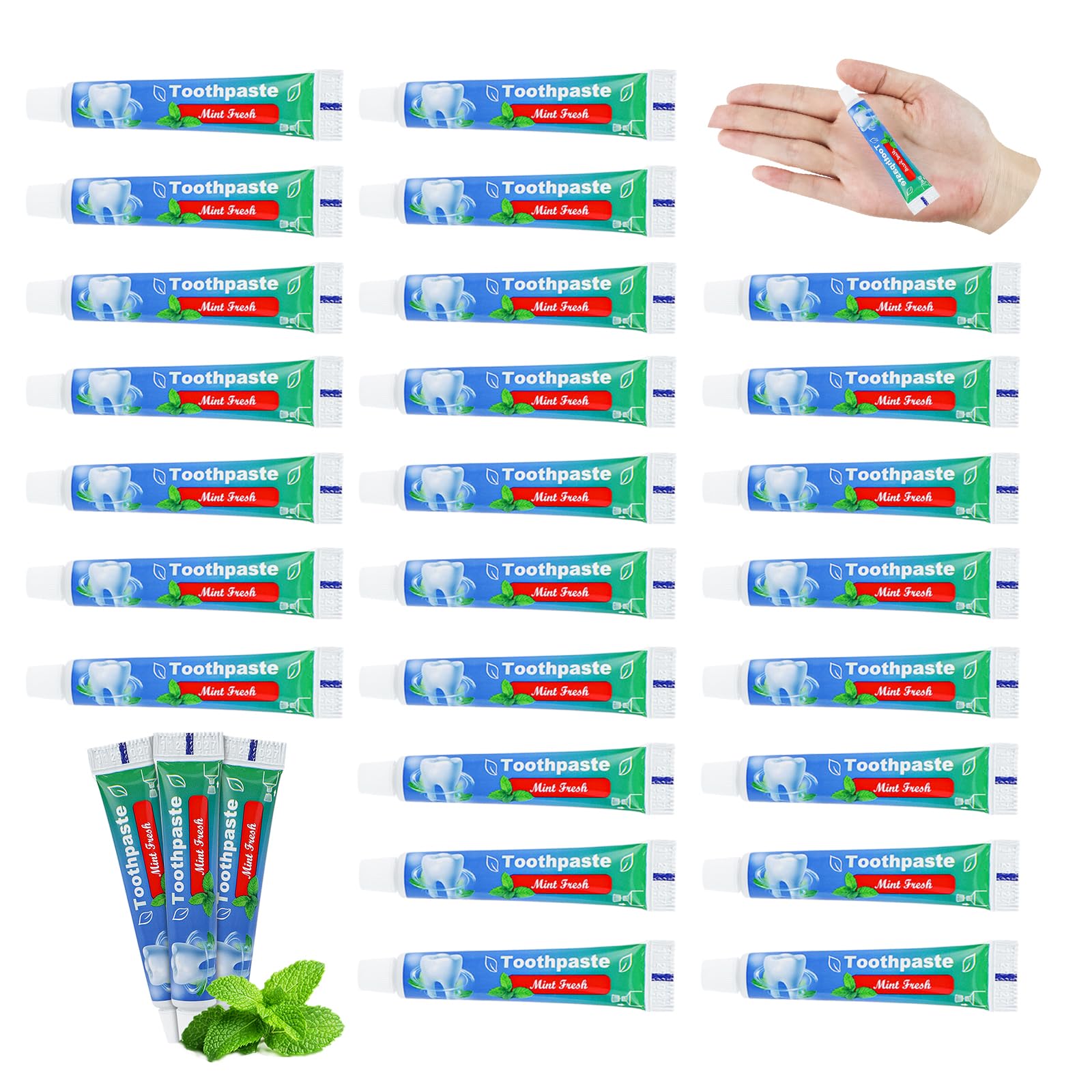 Front view of HAIFOTRVA 0.35 oz bulk toothpaste 30 tubes
