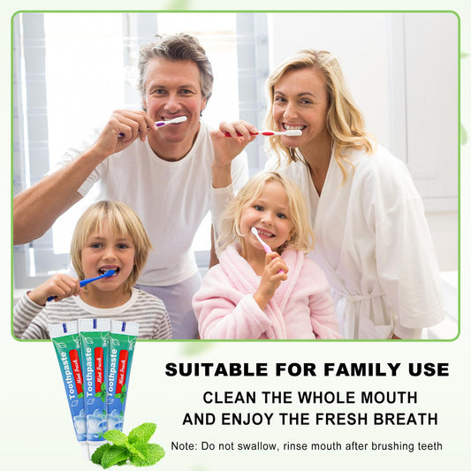 Individually wrapped 0.35 oz toothpaste tubes