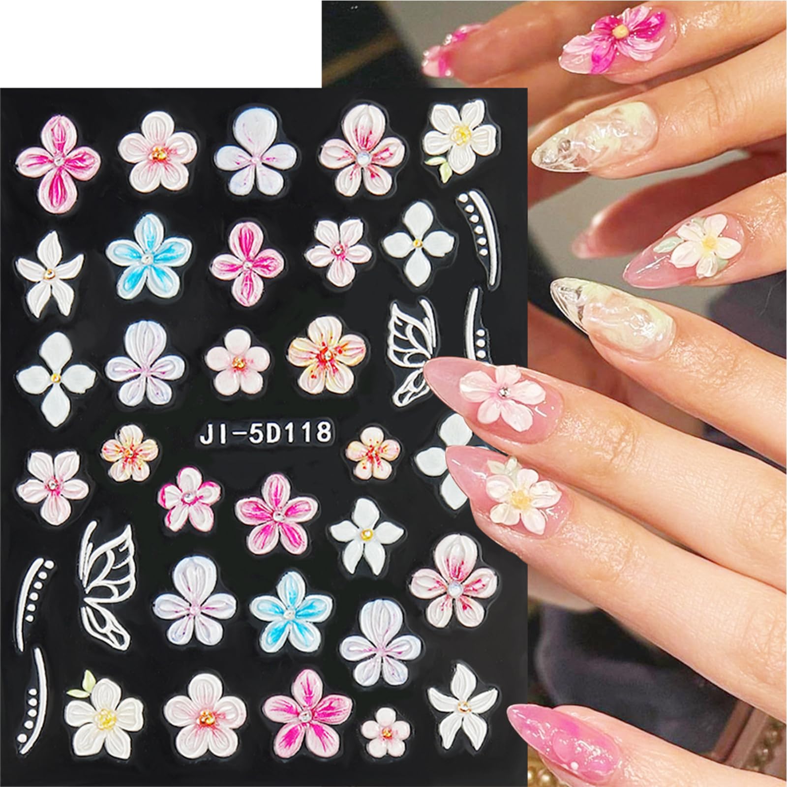 Haiidoak self-adhesive floral decals for easy DIY manicure