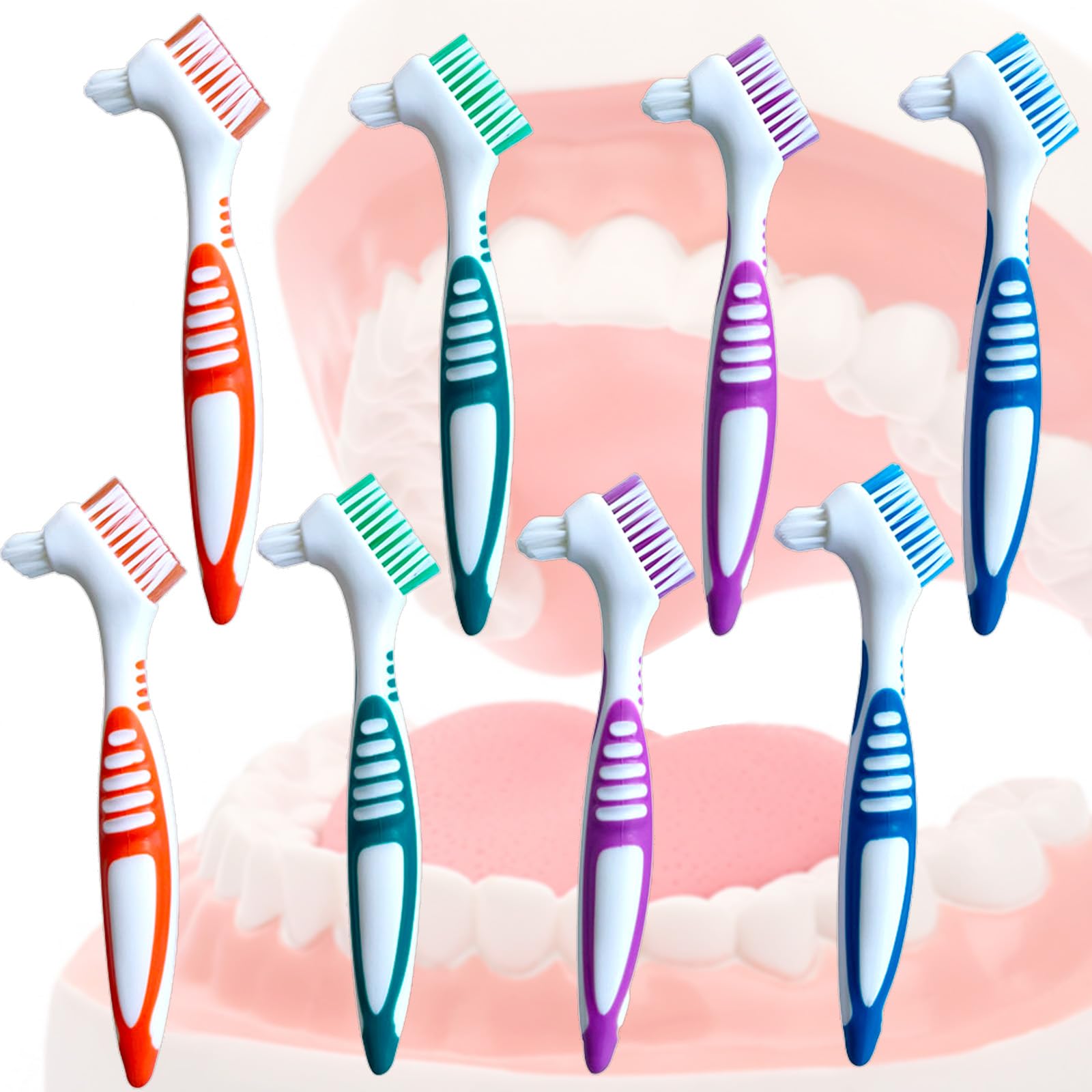 Haikole 8PACK denture cleaning brushes set – front view