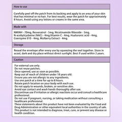 Back packaging information of Haiphy NAD+Patches