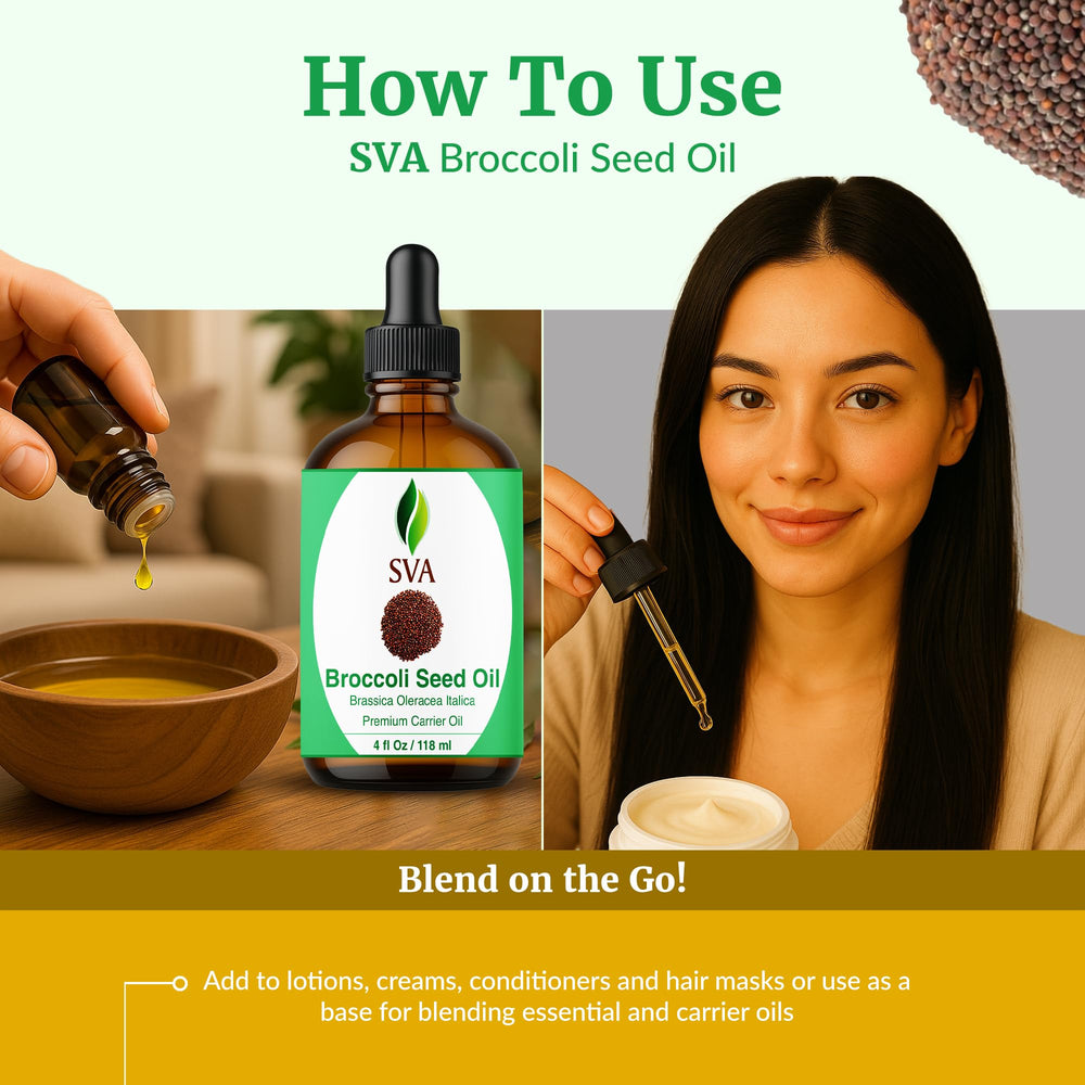 Hair care using broccoli seed oil for massage