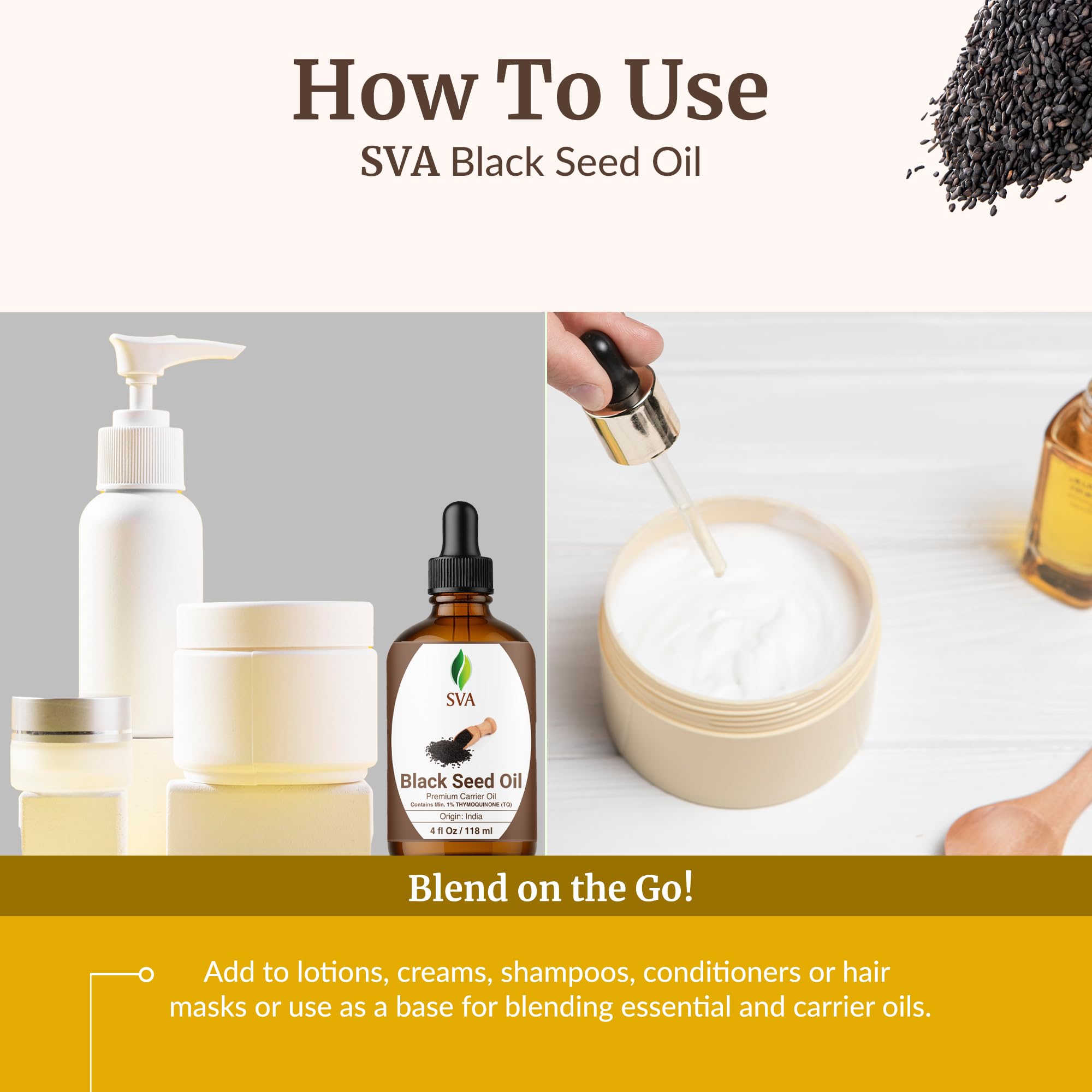 Hair care usage: scalp massage with black seed oil