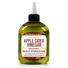 Hair Chemist Apple Cider Vinegar Scalp Stimulator bottle pour showing application for scalp clarity