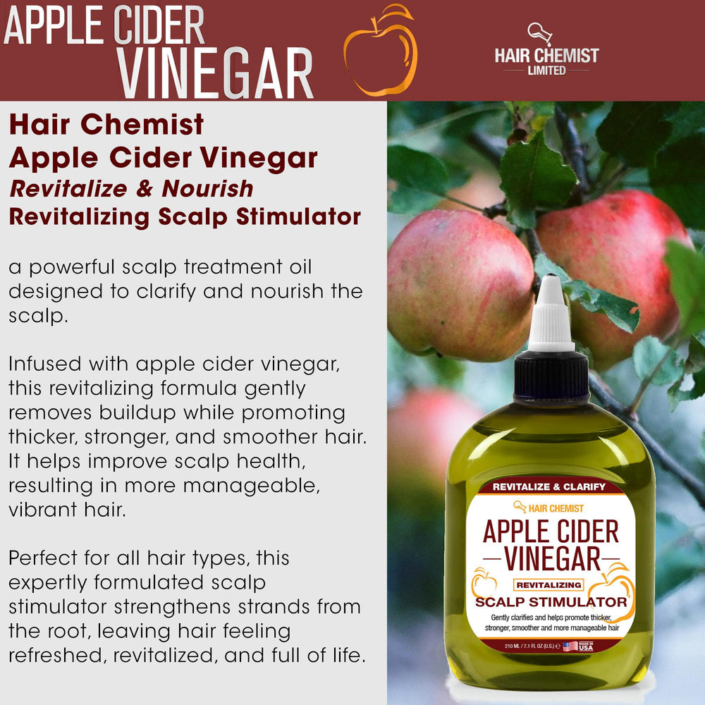 Hair Chemist Apple Cider Vinegar Scalp Stimulator being applied to the scalp during routine care