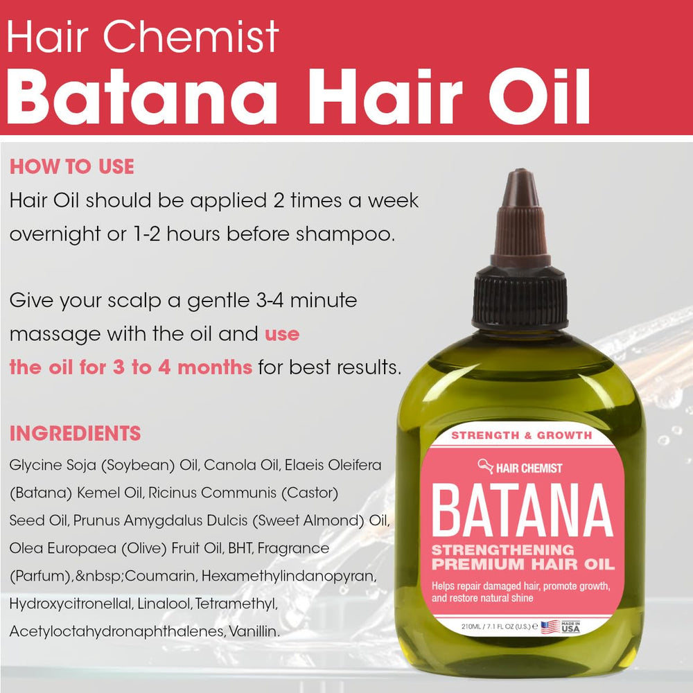Hair Chemist Batana packaging Made in USA signals quality and easy dispensing.