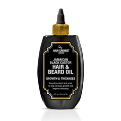 Hair Chemist Growth and Thickness oil bottle close-up, showcasing nourishment.