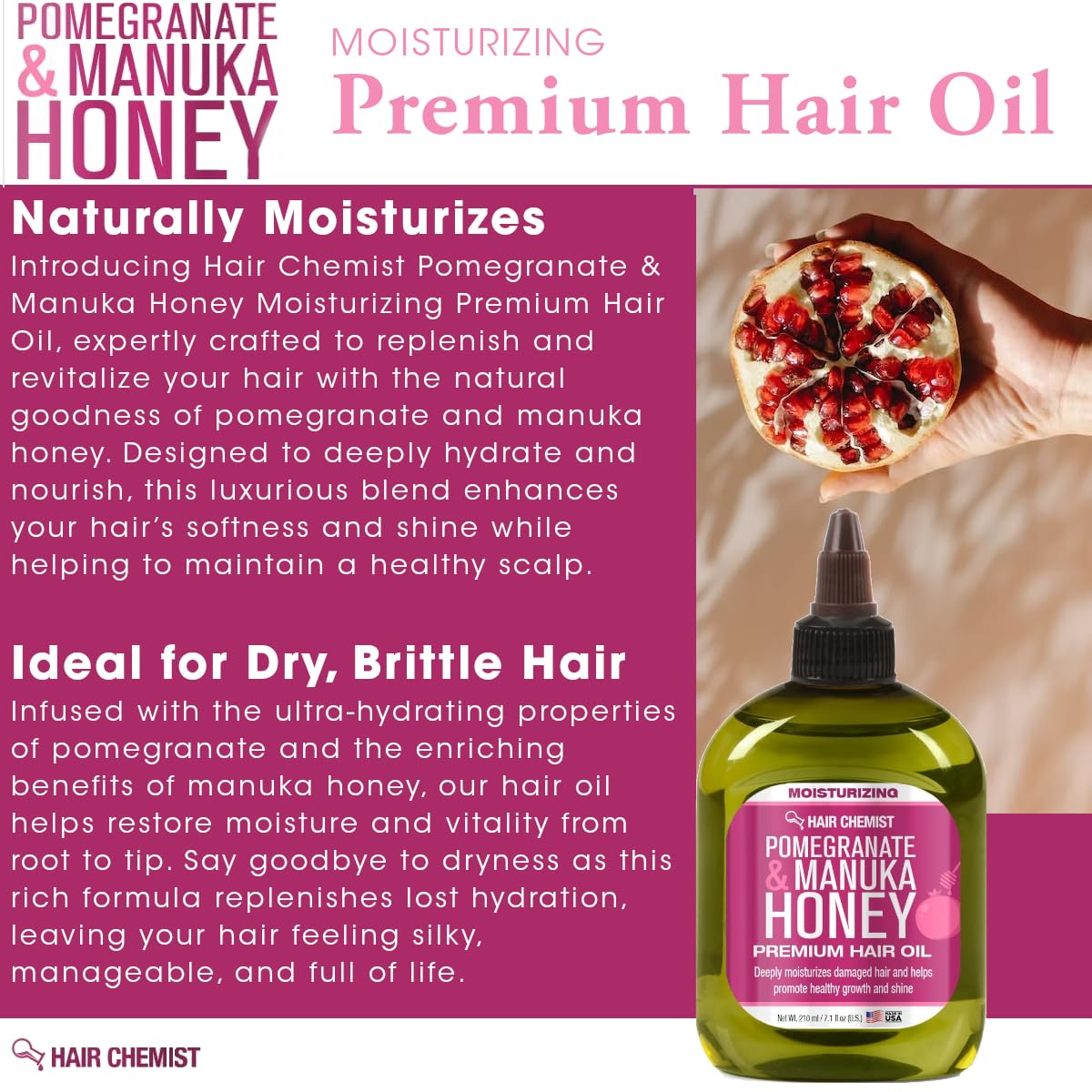Hair Chemist pomegranate extract close-up emphasizes antioxidant-rich scalp refresh