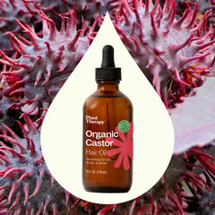 Castor oil applied to scalp for hair growth