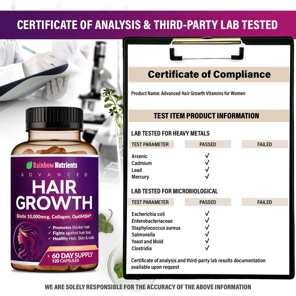 Two-month supply of Rainbow Nutrients Hair Growth supplement