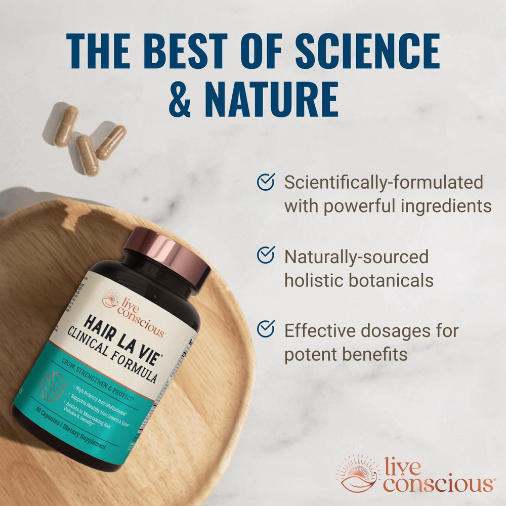 Hair wellness concept with vitamins and supplements