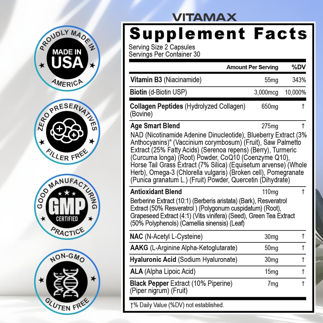 Capsules of Vitamax Age Smart for hair, nails, skin and joints