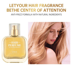 Hair Perfume for Women showcasing creamy sandalwood and vanilla base