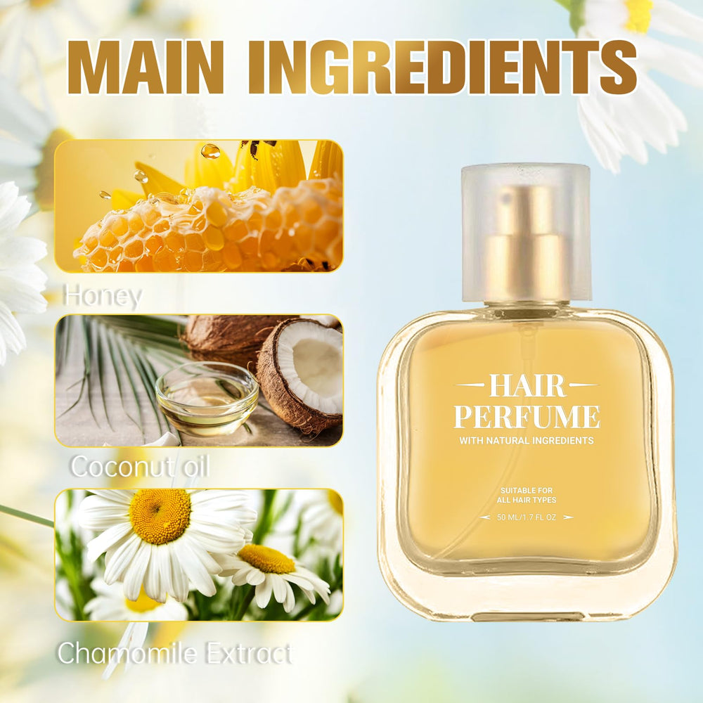 Hair Perfume for Women with nourishing oils on hair for smoother feel
