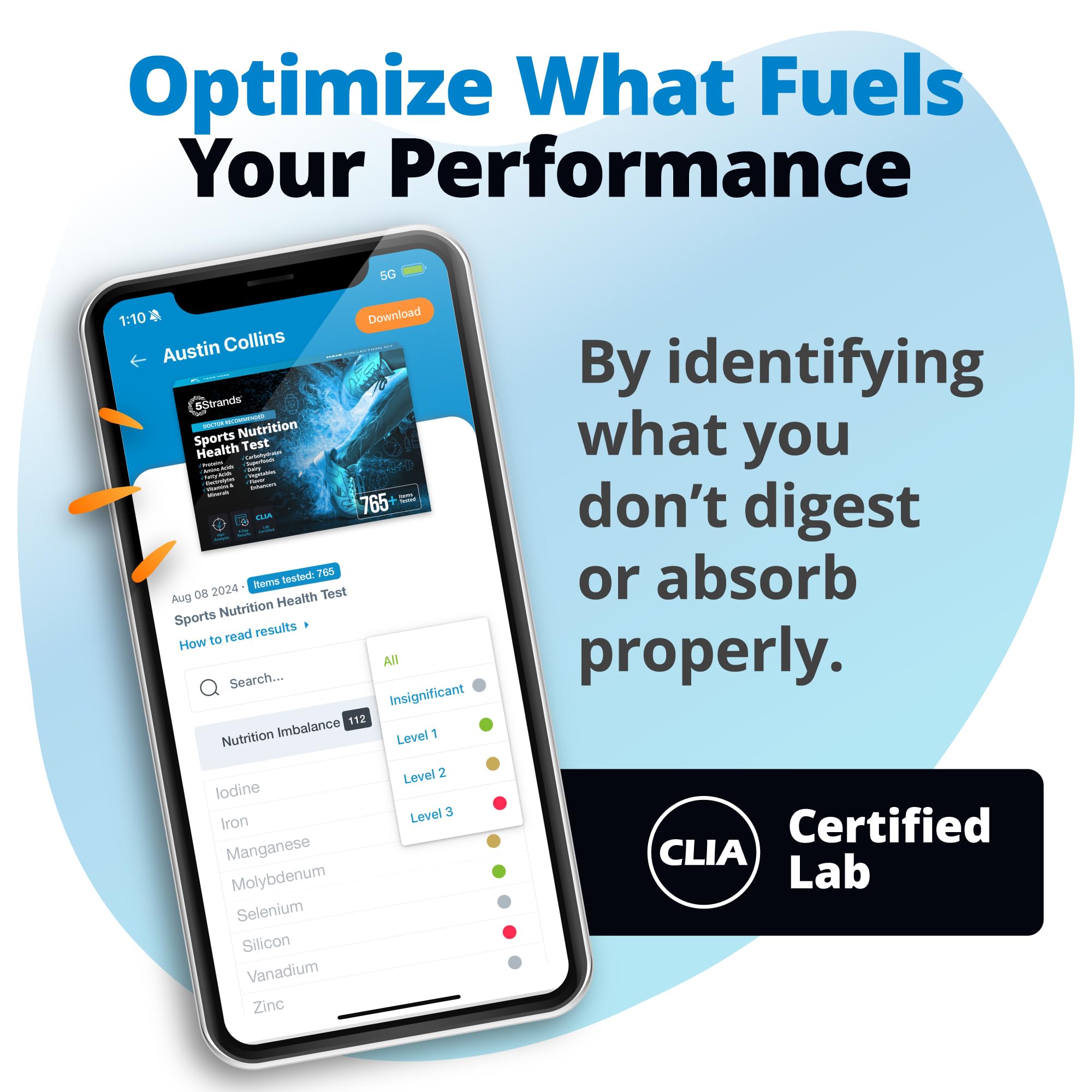 Hair sample collection for at-home test