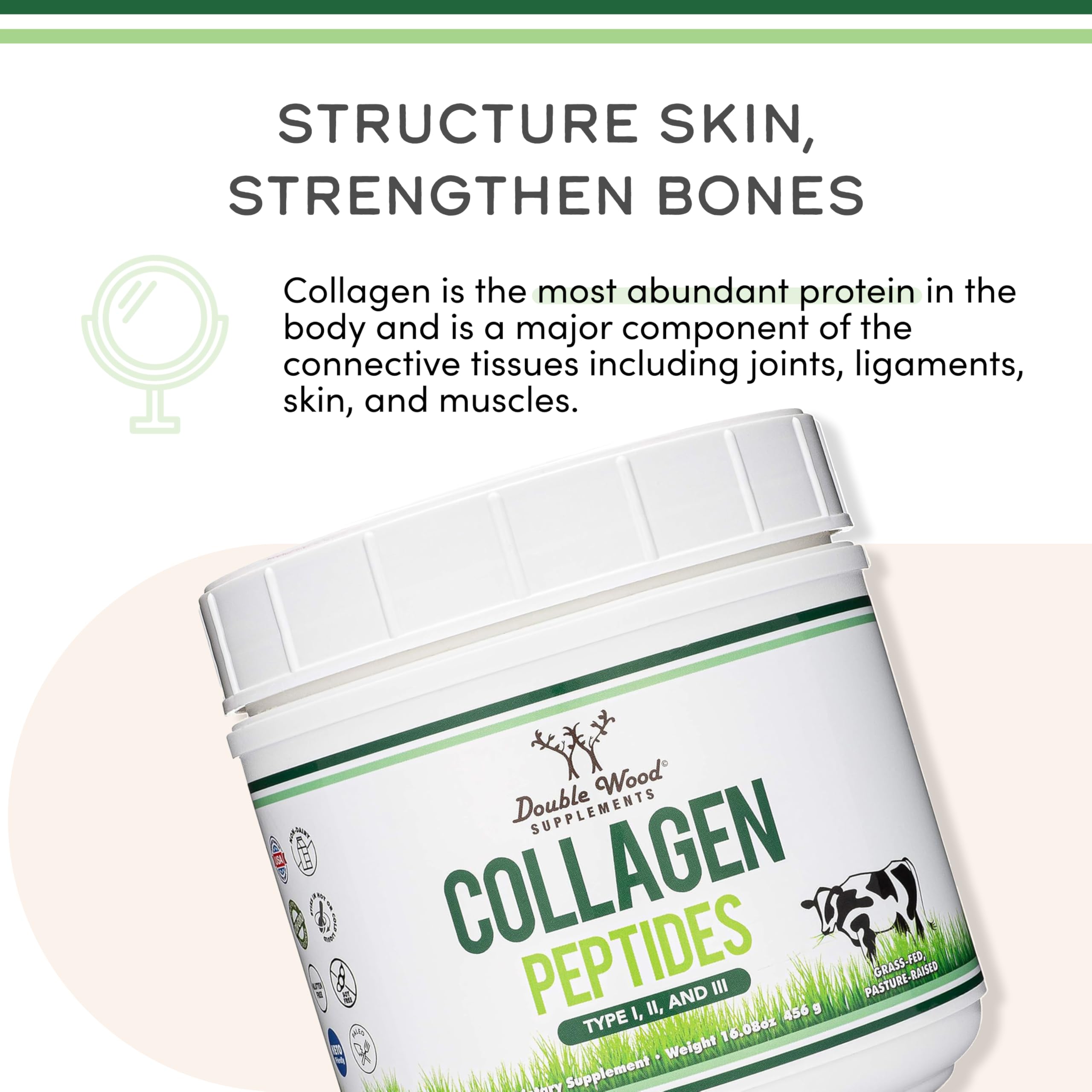 Illustration of hair, skin, nails, bones and joints wellness