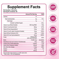 Close-up of strawberry-flavored biotin gummy