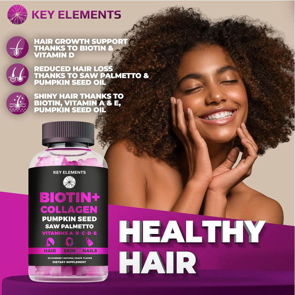 Biotin hair growth vitamins packaging