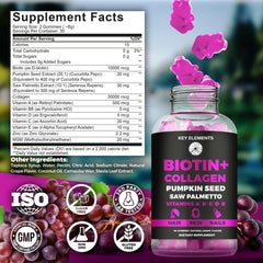 Vitamin bottles with Biotin and Collagen labels