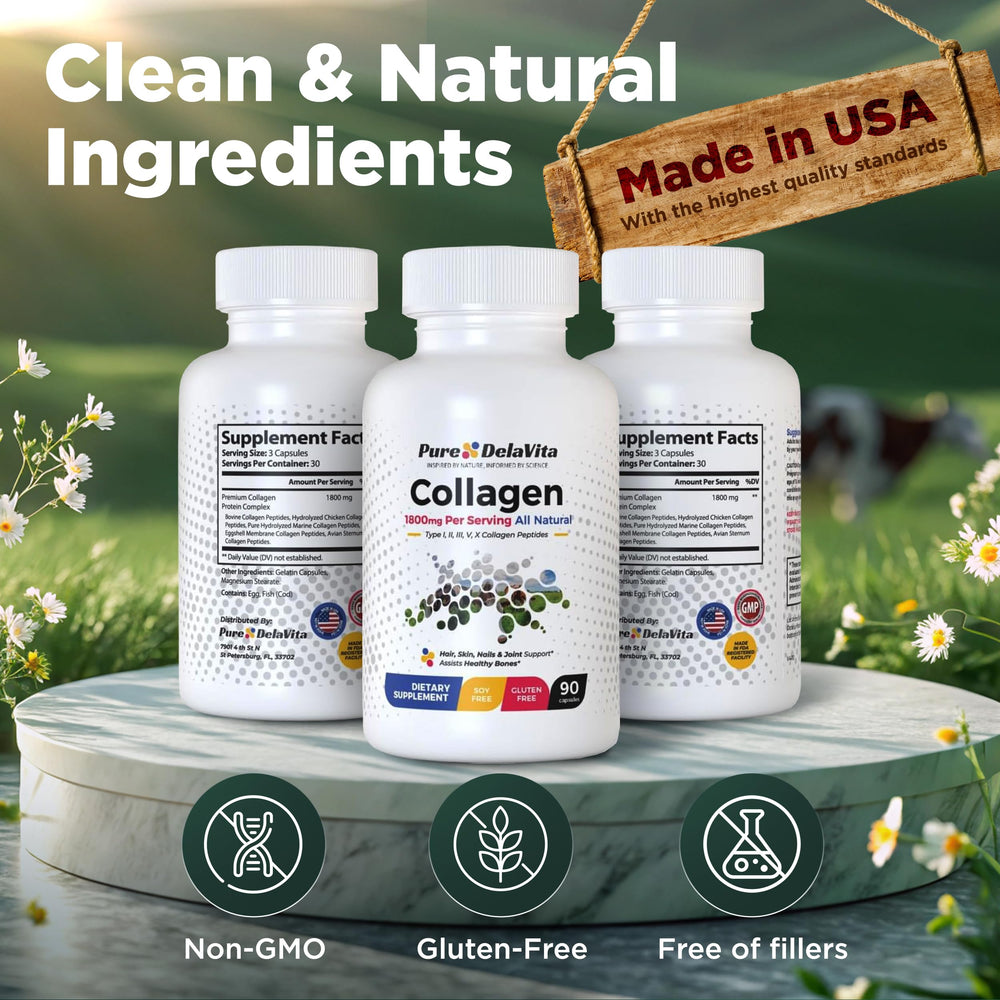 Hair, skin, nails, joints and bones health with collagen