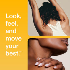 Hair, skin and nails support graphic with collagen