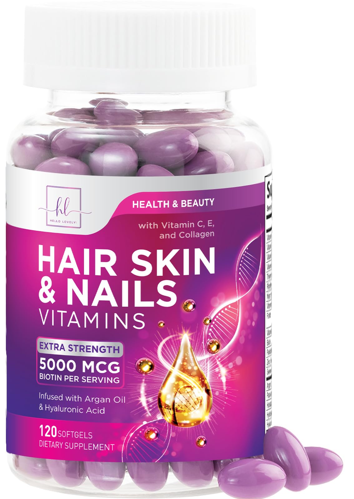Product packaging for Hair, Skin & Nails Vitamins for Women - 120 Softgels