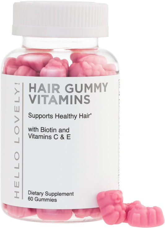 Bottle of Hair Vitamins Gummies with Biotin 5000 mcg