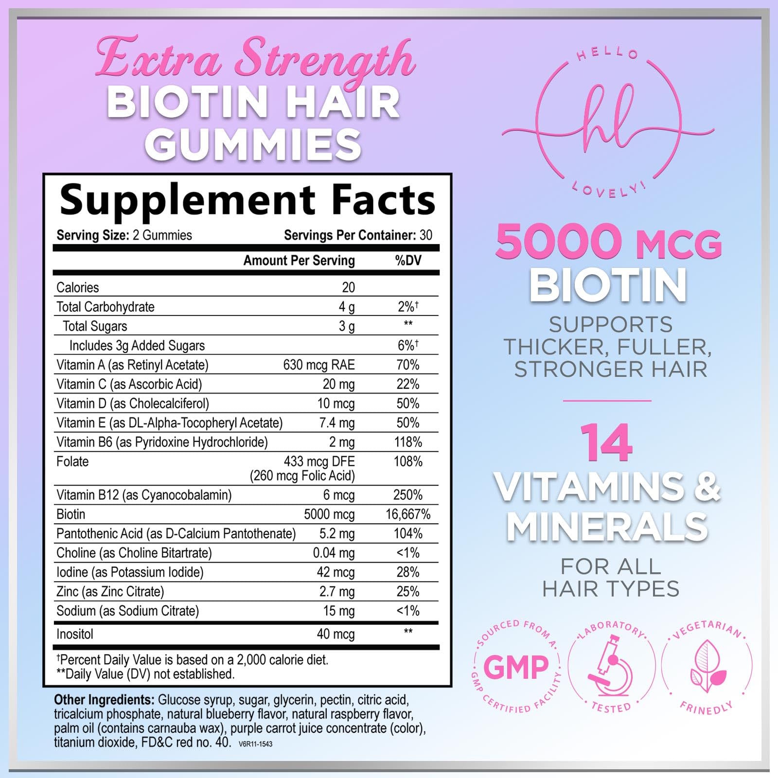 Gummies containing Vitamin E, Vitamin C, and zinc