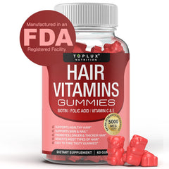 Hair Vitamin Gummies bottle with Biotin 5000mcg label