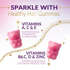 Lifestyle shot of gummies against a white background